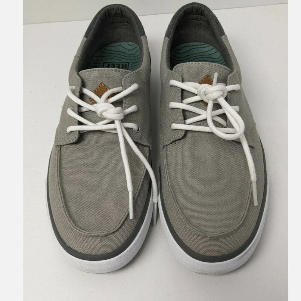 Reef Men's Deckhand 3 Sneaker Grey/ White Size 9 US